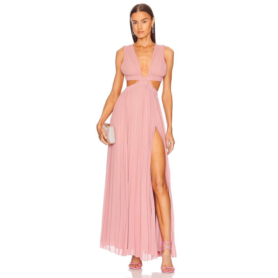 Michael Costello X Revolve Marcella Gown In Mauve Nwot Size Small